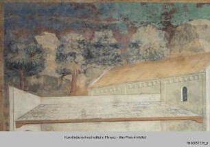 Freskenzyklus mit Szenen aus der Vita des heiligen Antonius : Der heilige Antonius unterweist Mönche und dem heiligen Antonius erscheint ein Engel : Der heilige Antonius unterweist Mönche