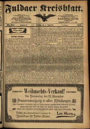 Zweite Ausgabe vom Freitag, den 04. Dezember 1908.