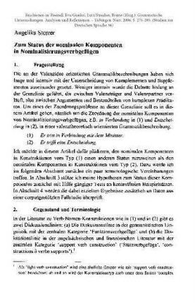 Zum Status der nominalen Komponenten in Nominalisierungsverbgefügen
