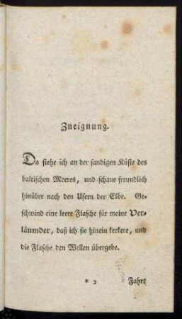 Zueignung.