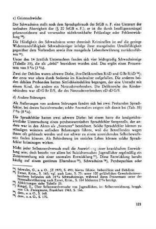 c) Geistesschwäche