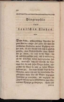 Biographie eines deutschen Flohes.