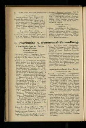 Provinzial- u. Kommunal-Verwaltung