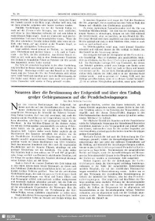 Neueres über die Bestimmung der Erdgestalt und über den Einfluß großer Gebirgsmassen auf die Pendelschwingungen