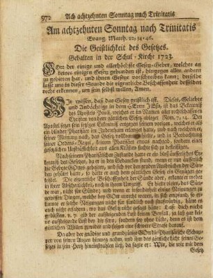 Am achtzehnten Sonntag nach Trinitatis.