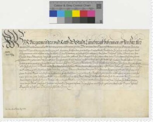 Bürgermeister und Rat verkaufen dem Kämmerer Georg von Dassel für 500 Reichstaler einen Zins von 25 Talern.