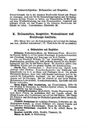 K. Heilanstalten, Hospitäler, Waisenhäuser und Erziehungs-Institute