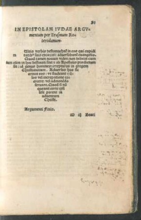 In Epistolam Iudae Argumentum ...
