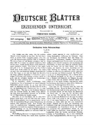 Gedanken beim Schulanfang : (Schluss)