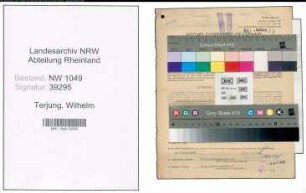 Entnazifizierung Wilhelm Terjung , geb. 07.07.1901 (Kaufmaennischer Angestellter)