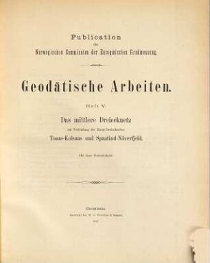 Geodätische Arbeiten. 5. 1887