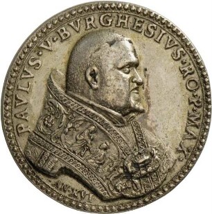 Medaille von Giacomo Antonio Moro auf Papst Paul V. und das Vatikanische Tor, 1618