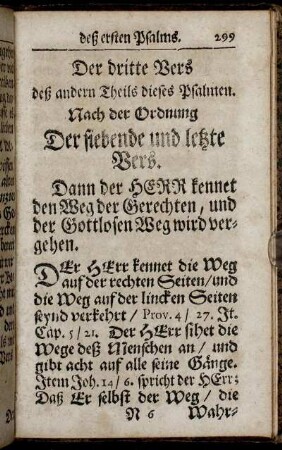 Der dritte Vers deß andern Theils dieses Psalmen. Nach der Ordnung der siebende und letzte Vers.