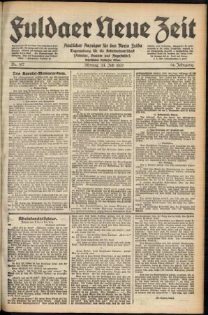 Ausgabe vom Montag, den 24. Juli 1922.