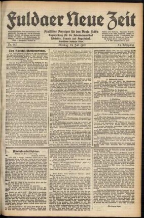 Ausgabe vom Montag, den 24. Juli 1922.