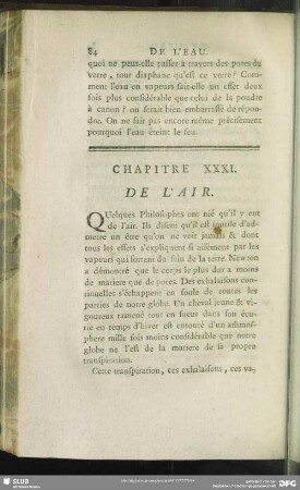 Chapitre XXXI. De l'Air
