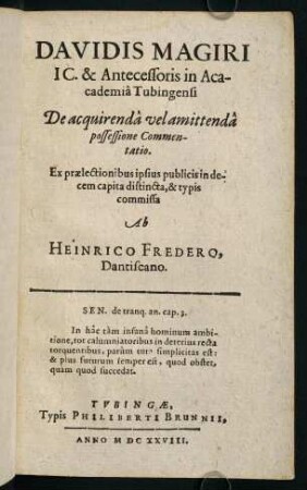 470a-580, De acquirenda vel amittenda possessione commentatio