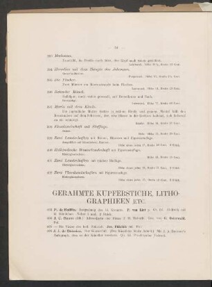 Gerahmte Kupferstiche, Lithographieen etc