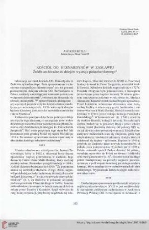 57: Kościół OO. Bernardynów w Zasławiu : źródła archiwalne do dziejów wystroju późnobarokowego