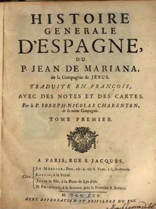 Histoire Générale D'Espagne, 1