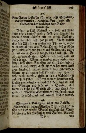 40. Bewährtes Pflaster für alle böse Schäden, [...] - 110. Wein-Kirschen einzumachen.