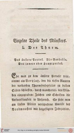 Einzelne Theile des Münsters