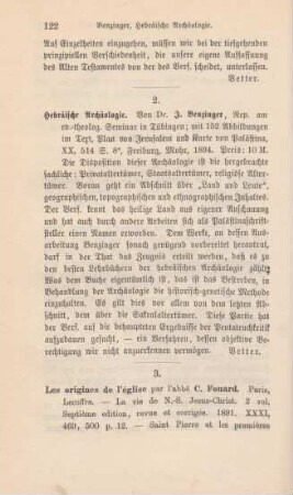 122-125 [Rezension] Fouard, C., Les origines de l'église