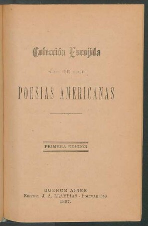 Colección escojida de poesías americanas