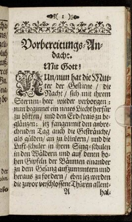 Vorbereitungs-Andacht.