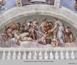 Villa Barbaro; Stanza dell'Olimpo : Allegorie der Jahreszeiten: Winter und Frühling