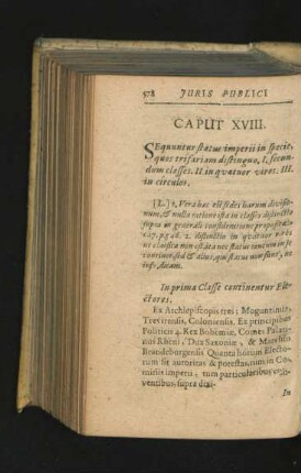 Caput XVIII. Sequuntur status imperii in specie qus trifariam distringuo.