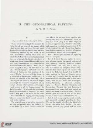 The Geographical Papyrus