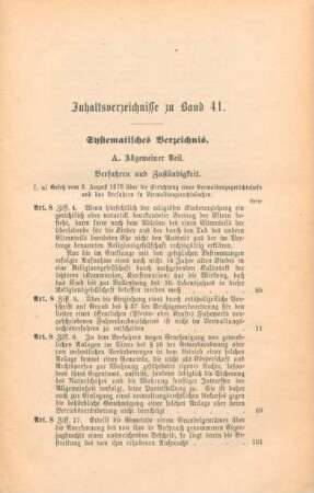 Systematisches Verzeichnis
