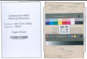 Entnazifizierung Erhard Vogel , geb. 10.08.1910 ()