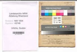Entnazifizierung Gustav Urlichs , geb. 01.04.1914 (Kaufm.Angestellter)