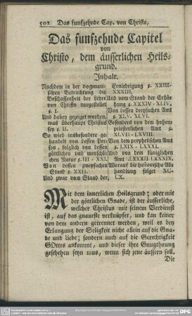 Das funfzehnde Capitel von Christo, dem äusserlichen Heilsgrund