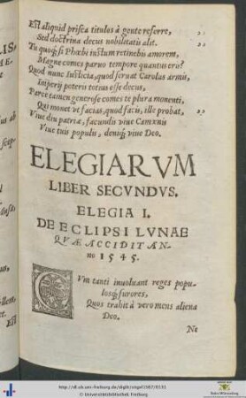 Elegiarum Liber Secundus