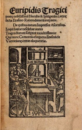 Euripidis Tragici poet[a]e nobilissimi Hecuba & Iphigenia