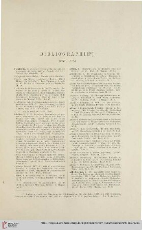 Bibliographie (1877 - 1878)