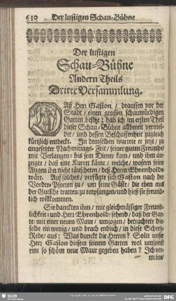 Der lustigen Schau-Bühne Andern Theils Dritte Versammlung