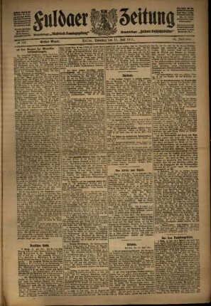 Erste Ausgabe vom Dienstag, den 11. Juli 1911.