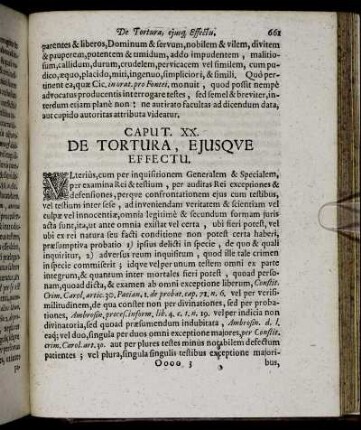 Caput XX. De Tortura, Ejusque Effectu.