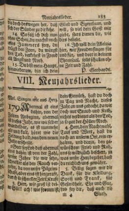 VIII. Neujahrslieder