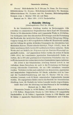 6. Ostasiatische Abteilung