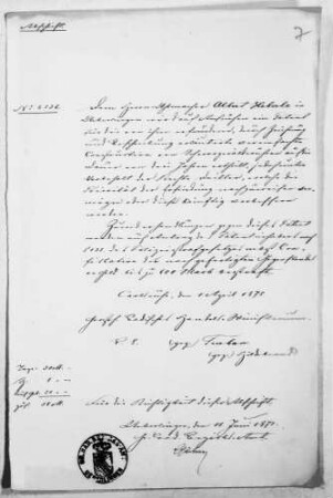 Abschrift des badischen Patentbriefs