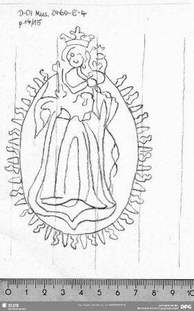 W-Dl-604 Madonna mit Jesuskind / Adler + "Breslau 1749"