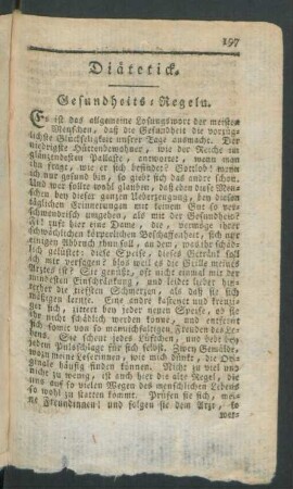 Gesundheits-Regeln