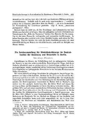 Die Sonderausstellung für Kleinkinderfürsorge im Zentralinstitut für Erziehung und Unterricht in Berlin