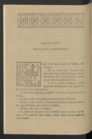Capítulo LXVIII - Llega sola Fuensanta