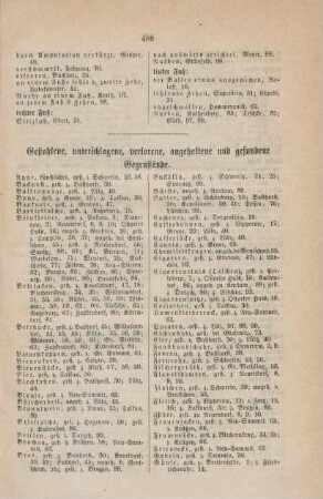 Gestohlene, unterschlagene, verlorene, angehaltene und gefundene Gegenstände